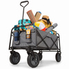 Wózek transportowy ogrodowy składany 80 kg szaro-czarny
