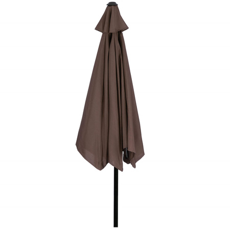Parasol ogrodowy 260 cm składany na balkon duży brązowy