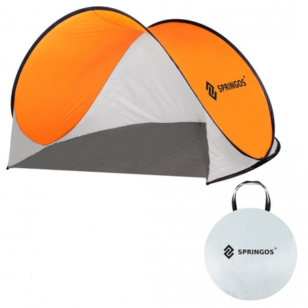 Namiot samorozkładający się pop up  200 x 120cm biało pomarańczowy