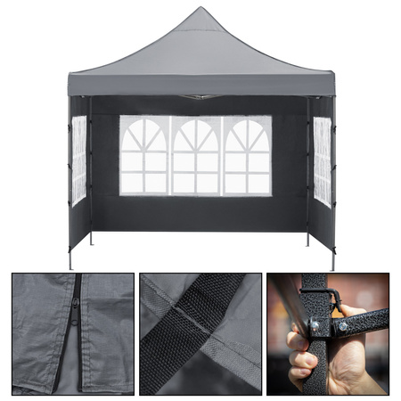 Pawilon handlowy 3x3 m namiot handlowy ekspresowy na imprezy, targ, catering, ciemnoszary