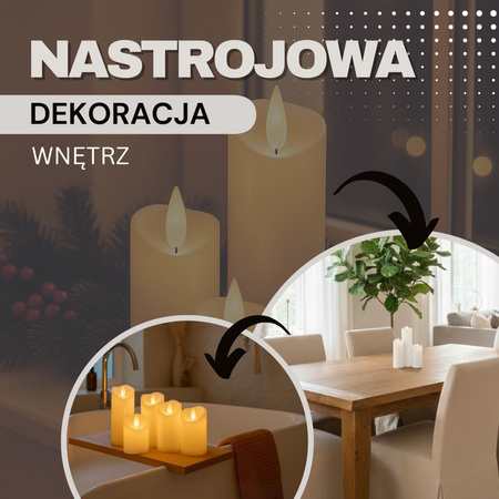 Świeca LED elektryczna 13,5 cm świeczka na baterie, wkład do znicza z ruchomym płomieniem