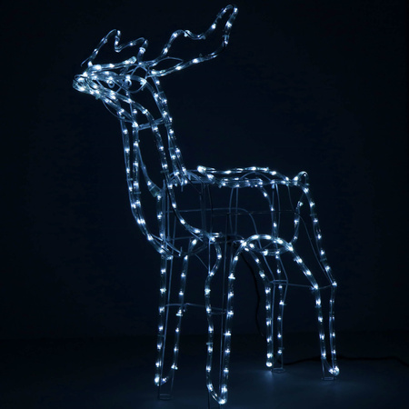 Renifer Led świąteczny 90 cm świetlna dekoracja do ogrodu biały zimny