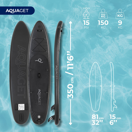SUP 350 cm zestaw paddleboard deska pompowana do pływania z wiosłem i akcesoriami