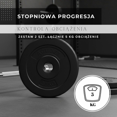 Obciążenie bitumiczne 2,5 kg 2 szt. talerz kompozytowy do sztangi 29 mm krążek do hantli