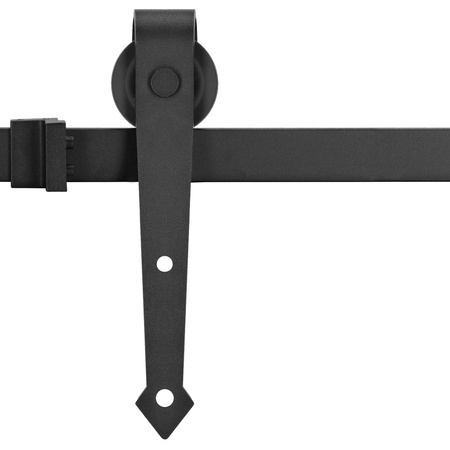 System drzwi przesuwnych 200 cm barn door, prowadnica z ozdobnymi okuciami do 100 kg czarny
