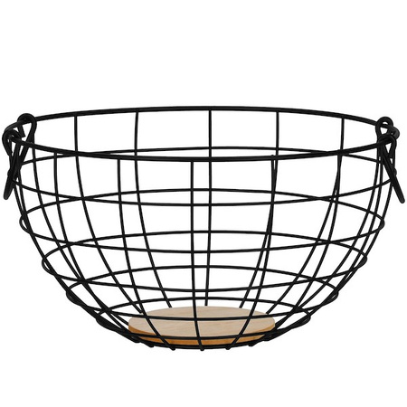 Miska na owoce, koszyk metalowy 28x15 cm stalowa patera czarna