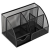 Przybornik biurkowy metalowy z szufladką, organizer 22x14x13 cm pojemnik 6 komór