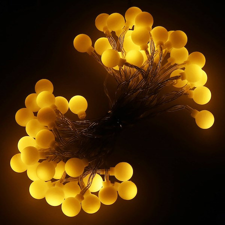 Lampki choinkowe 50 Led biały ciepły 7,5 m programator 8 trybów