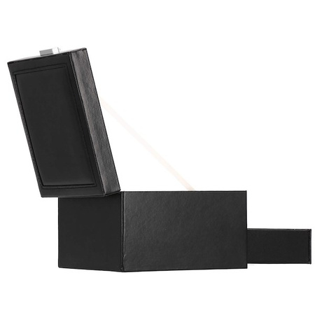 Szkatułka na biżuterię ekoskóra 16x16x11 cm kuferek czarny z szufladą i lusterkiem