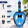 Maska do snorkelingu, nurkowania L/XL pełnotwarzowa z rurką, uchwyt na kamerę, AntiFog, DryTop