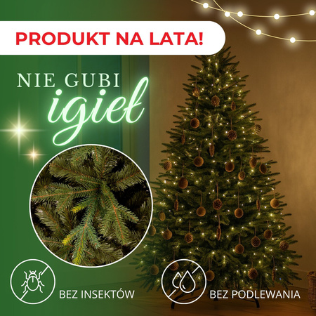 Sztuczna choinka 220 cm jak żywa świerk naturalny drzewko bożonarodzeniowe