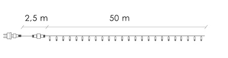 Lampki choinkowe 1000 LED 50 m ciepły biały + flash zewnętrzne oświetlenie świąteczne