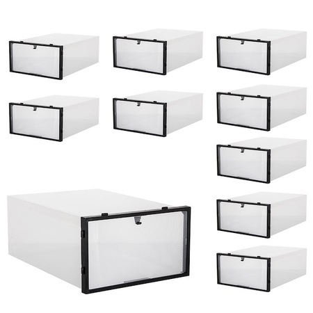 Organizer na buty 34x23x13,5 cm zestaw 5 szt. pudełka z otwieraną klapą