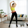 Hula hop cardio, fitness składane z obciążeniem i wypustkami masującymi, czerwone