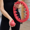 Hula hop cardio, fitness składane z obciążeniem i wypustkami masującymi, czerwone
