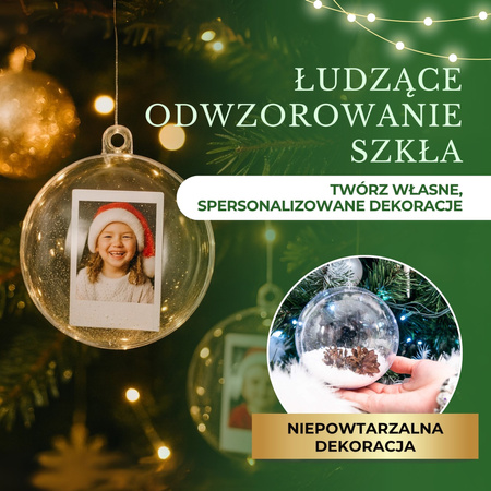 Bombki akrylowe 10cm kula plastikowa decoupage zestaw 12 szt.