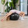 Piłka fitness 75 cm do ćwiczeń pilates i jogi z pompką, gimnastyczna, czarna