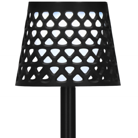 Lampa ogrodowa solarna LED 5w1 ażurowy kinkiet z 3 trybami świecenia czarny