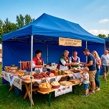 Pawilon handlowy 3x6 m namiot handlowy ekspresowy na imprezy, targ, catering, niebieski