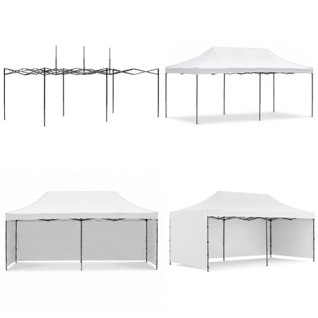 Pawilon handlowy 3x6 m namiot handlowy ekspresowy na imprezy, targ, catering, biały