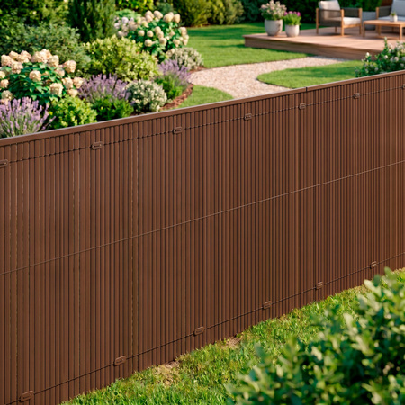 Osłona PVC maskująca 500x140 cm na balkon, taras, ogrodzenie zestaw profile, brązowe