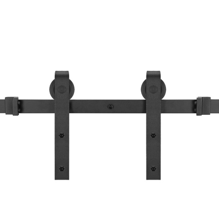 System drzwi przesuwnych 183 cm barn door z ozdobnymi okuciami, prowadnica do 100 kg czarny