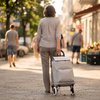 Wózek na zakupy z kieszenią termiczną 46 L walizka, torba transportowa na kółkach, udźwig 30 kg, szary