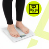 Waga łazienkowa, domowa do 150 kg elektroniczna, ze szkła hartowanego, biała