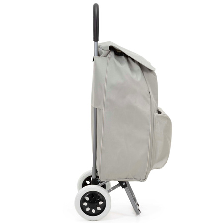 Wózek na zakupy z kieszenią termiczną 46 L walizka, torba transportowa na kółkach, udźwig 30 kg, szary
