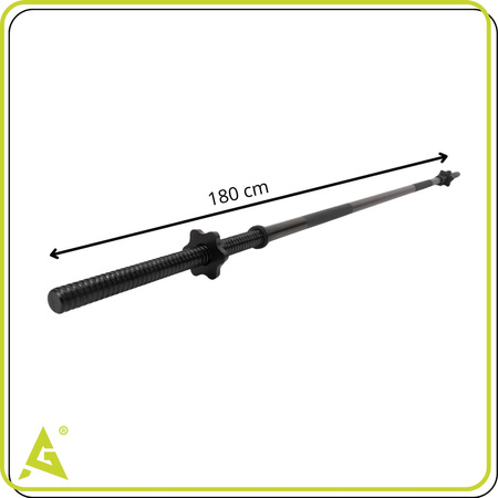 Gryf olimpijski prosty 180 cm z zaciskami 25 mm sztanga stal