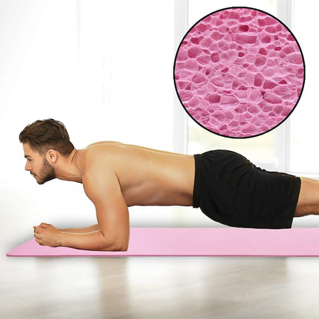 Uniwersalna mata do ćwiczeń 183 cm różowa