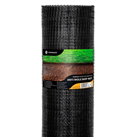 Siatka przeciw nornicom 2 m x 100 m + kołki 50 szt. przeciw kretom 30g/m2