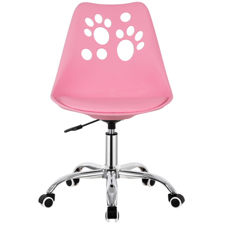 Krzesło obrotowe biurowe ergonomiczny fotel na kółkach dla dzieci różowy