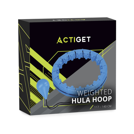 Hula hop cardio, fitness składane z obciążeniem i wypustkami masującymi, niebieskie