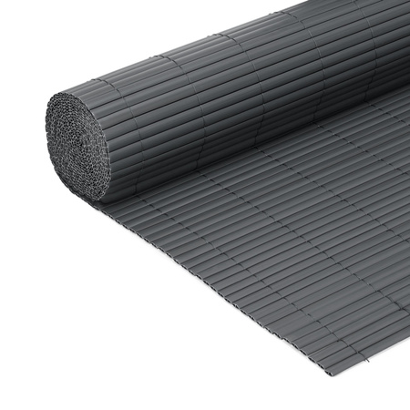 Osłona PVC maskująca 500x100 cm mata na balkon, taras, ogrodzenie, ciemnoszara