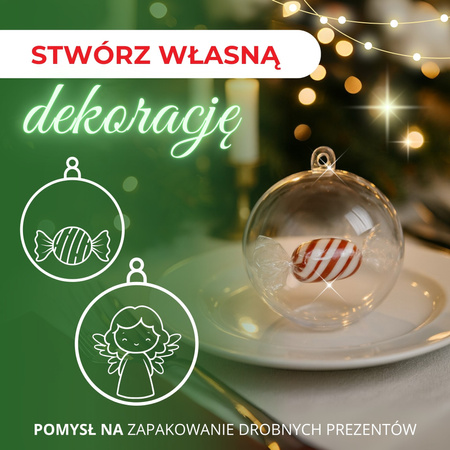 Bombki akrylowe 11cm kula plastikowa decoupage zestaw 12 szt.