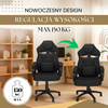 Fotel biurowy z regulacją wysokości, krzesło gamingowe, obrotowe dla gracza, czarny