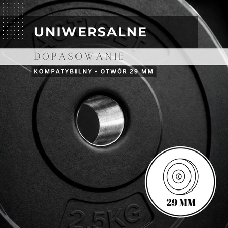 Obciążenie bitumiczne 2,5 kg 2 szt. talerz kompozytowy do sztangi 29 mm krążek do hantli