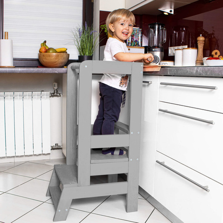 Kitchen helper pomocnik kuchenny, podest dla dzieci 90 cm szary