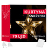 Kurtyna świetlna 70 Led gwiazdy oświetlenie choinkowe wewnętrzne sople ciepły biały