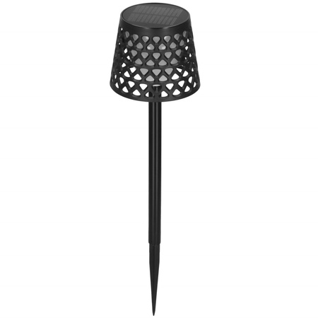 Lampa ogrodowa solarna LED 5w1 ażurowy kinkiet z 3 trybami świecenia czarny