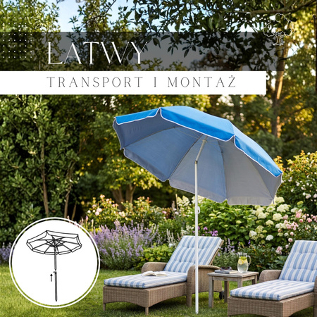 Parasol plażowy 240cm parasol ogrodowy niebieski