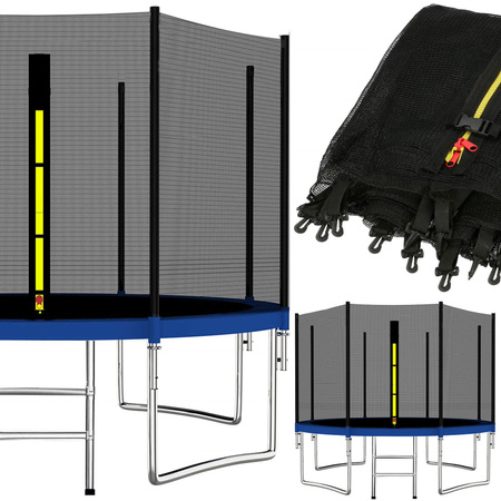 Siatka do trampoliny zewnętrzna z osłoną na sprężyny 396 cm 13 FT 8 słupków niebieska
