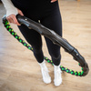 Hula hop z wypustkami masującymi, składane 88 cm obręcz do ćwiczeń cardio, czarno-zielone