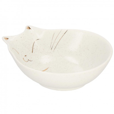 Miska ceramiczna dla kota 15 cm beżowa, złota