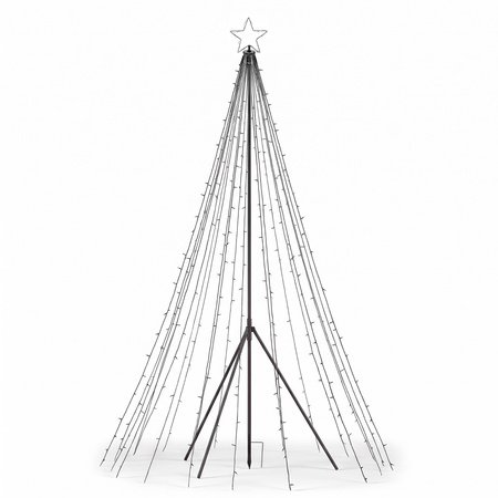 Choinka z gwiazdą, ogrodowa 450 LED 8 trybów świecenia, dekoracja świąteczna 400 cm ciepła biała