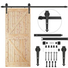 System drzwi przesuwnych 200 cm barn door, prowadnica z ozdobnymi okuciami do 100 kg czarny