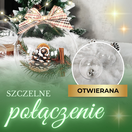 Bombki akrylowe 11cm kula plastikowa decoupage zestaw 8 szt.