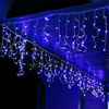 Kurtyna świetlna 1000 led girlanda, lampki wewnętrzno-zewnętrzne sople niebieski